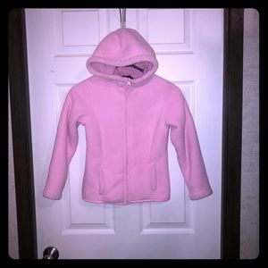 Fleece hooded zip up sweatshirt